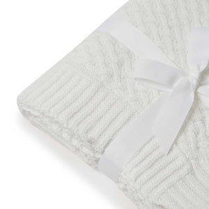 Diamond Knit Baby Blanket - White