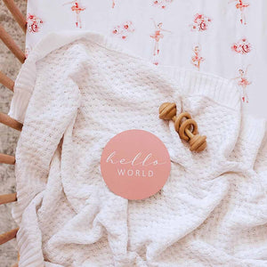 Diamond Knit Baby Blanket - White