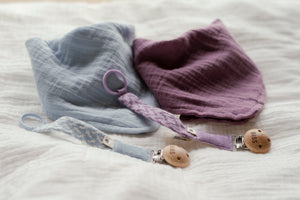 Braided soother clip - Violet sky/ Mauve