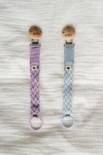 Load image into Gallery viewer, Braided soother clip - Violet sky/ Mauve