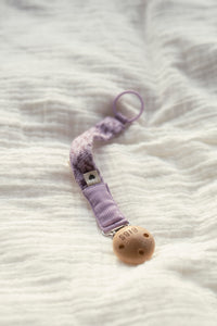 Braided soother clip - Violet sky/ Mauve