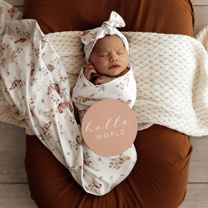 Jersey Baby Wrap & Bow Set: Butterfly