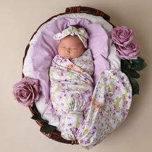 Load image into Gallery viewer, Jersey Baby Wrap &amp; Bow Set: Isla