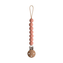 Load image into Gallery viewer, Wood Beaded Soother Clip - Halo Powder