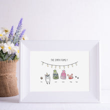 Load image into Gallery viewer, Framed Family Beanie Print - Personalised