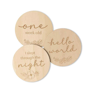 Reversible Wooden Milestone Cards: Floral