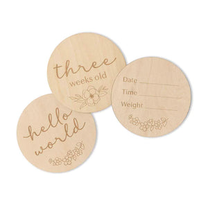 Reversible Wooden Milestone Cards: Floral