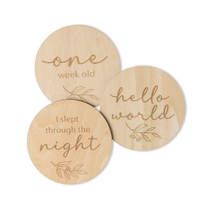 Reversible Wooden Milestone Cards: Gumleaf