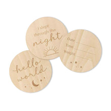 Load image into Gallery viewer, Reversible Wooden Milestone Cards: Sun &amp; Moon