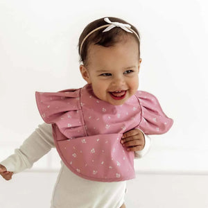 Snuggle Bib (Waterproof): Pink Fleur Frill