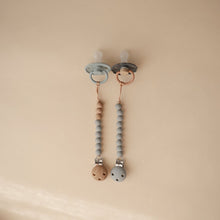 Load image into Gallery viewer, Wood Beaded Soother Clip - Stone