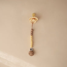 Load image into Gallery viewer, Wood Beaded Soother Clip - Yellow