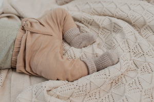 Wavy Knit Baby Blanket - Vanilla