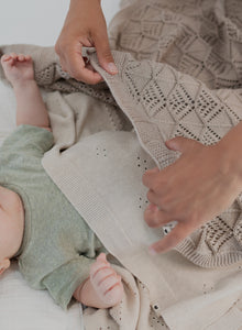 Pointelle Knit Baby Blanket - Ivory