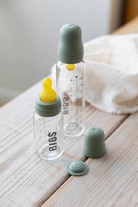 BIBS Baby Glass Bottle Complete Set 225ml - Sage