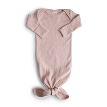 Load image into Gallery viewer, Ribbed Knotted Baby Gown - Blush
