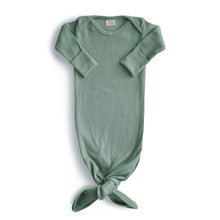 Load image into Gallery viewer, Ribbed Knotted Baby Gown - Roman Green