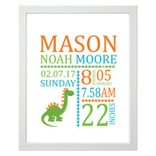 Load image into Gallery viewer, Framed Dino Birth Print - Personalised