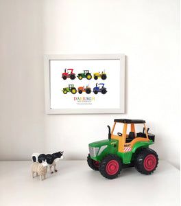 Framed Tractor Print - Personalised