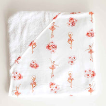 Load image into Gallery viewer, Organic Hooded Baby Towel - Ballerina