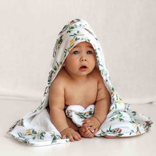 Load image into Gallery viewer, Organic Hooded Baby Towel - Eucalyptus