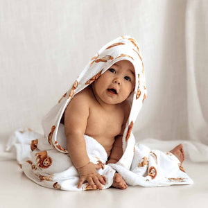 Organic Hooded Baby Towel - Lion