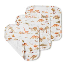 Load image into Gallery viewer, Organic Wash Cloths - 3 Pack - Dino