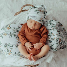 Load image into Gallery viewer, Jersey Baby Wrap &amp; Beanie Set: Eucalypt