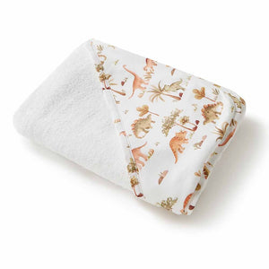 Organic Hooded Baby Towel - Dino