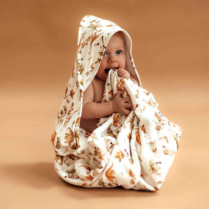 Organic Hooded Baby Towel - Dino