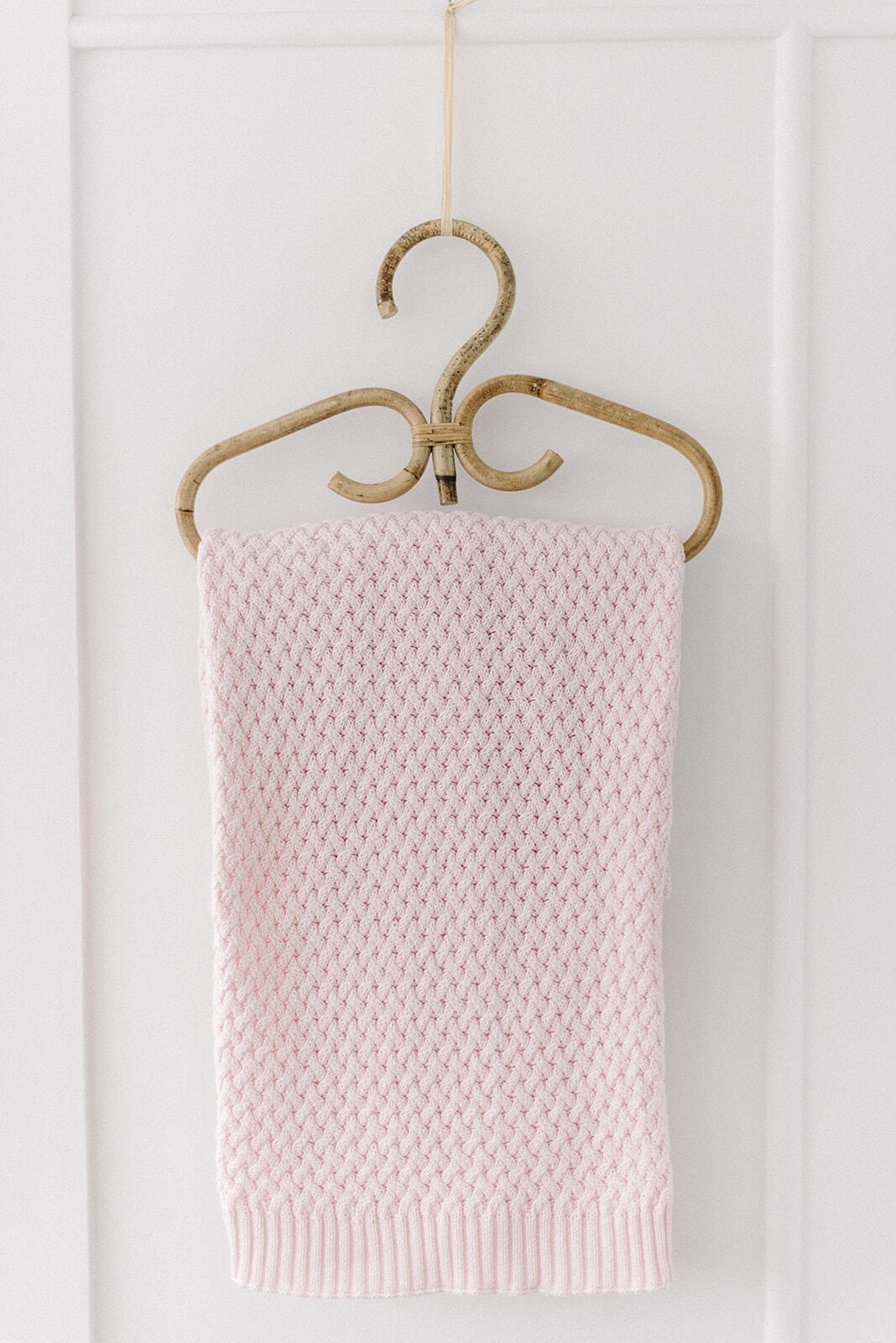 Diamond Knit Baby Blanket - Blush Pink