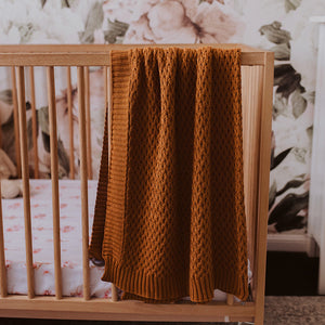 Diamond Knit Baby Blanket - Bronze