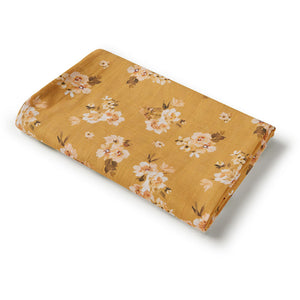 Organic Muslin Wrap: Golden Flower