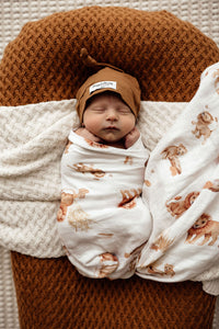Organic Muslin Wrap: Lion