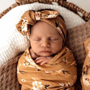 Topknot Headband: Golden Flower