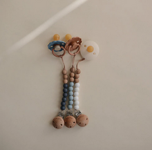Load image into Gallery viewer, Wood Beaded Soother Clip - Dried Thyme