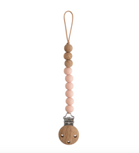 Load image into Gallery viewer, Wood Beaded Soother Clip - Blush