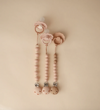 Load image into Gallery viewer, Wood Beaded Soother Clip - Blush