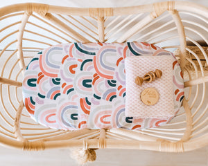 Bassinet Sheet / Change Pad Cover: Rainbow