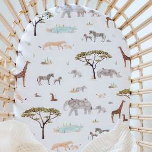 Bassinet Sheet / Change Pad Cover: Safari