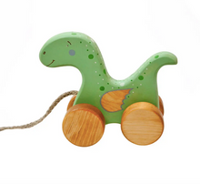 Load image into Gallery viewer, Dinosaur Wooden Pull Toy