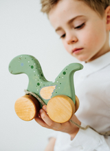 Load image into Gallery viewer, Dinosaur Wooden Pull Toy