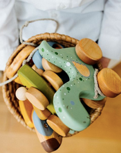 Load image into Gallery viewer, Dinosaur Wooden Pull Toy
