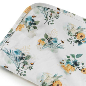 Jersey Baby Wrap & Beanie Set: Garden Bee