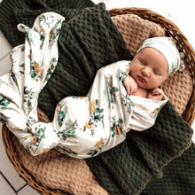 Load image into Gallery viewer, Jersey Baby Wrap &amp; Beanie Set: Garden Bee