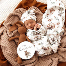 Load image into Gallery viewer, Jersey Baby Wrap &amp; Beanie Set: Koala