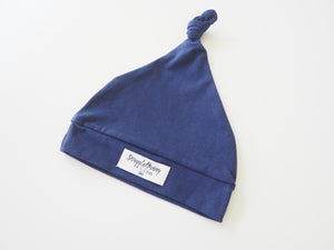 Knotted Beanie: Navy